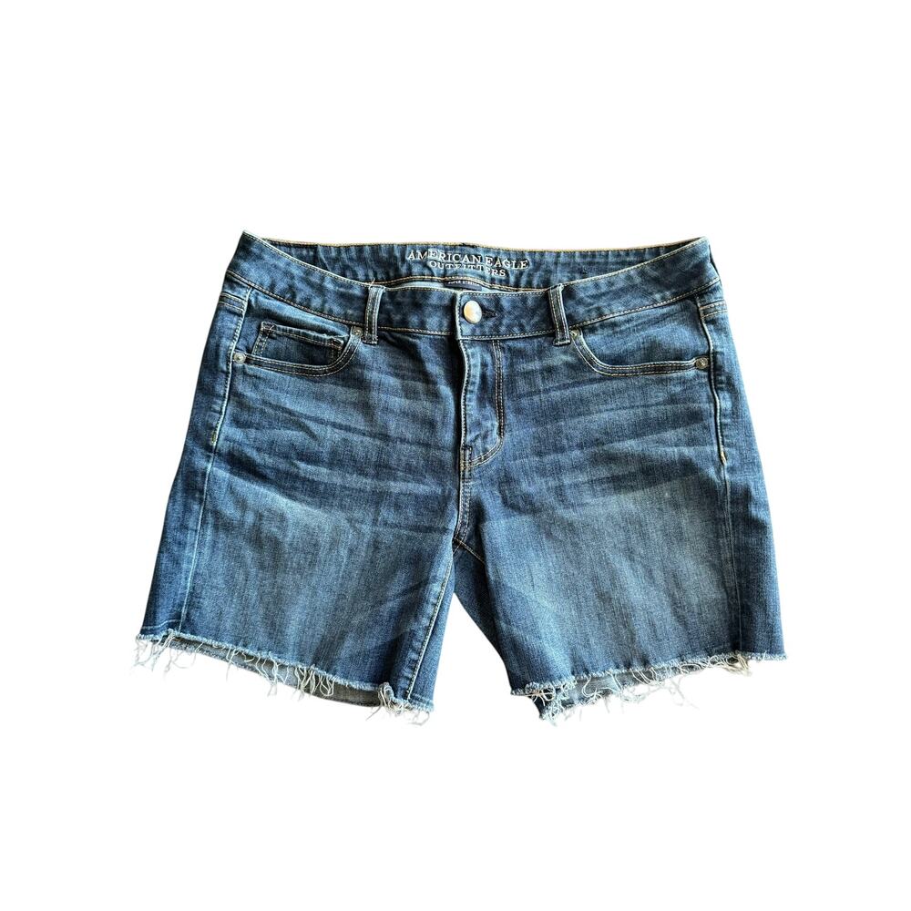 American Eagle Outfitters Midi Cut off Denim Shorts Size 14